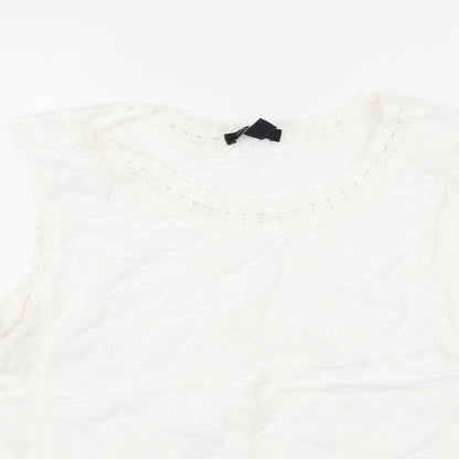 Womens UK Size S New Look White Basic T-Shirt