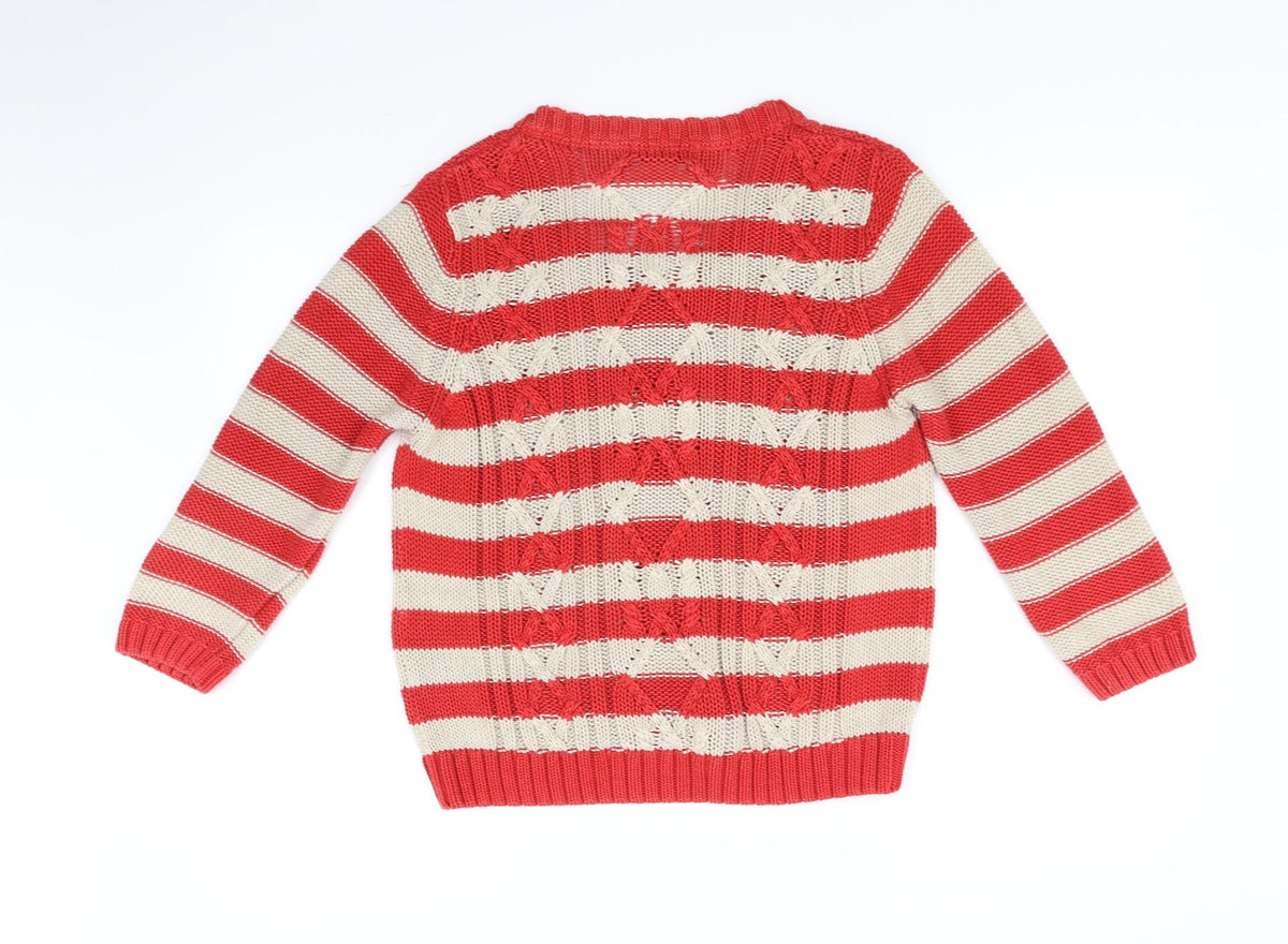 Per Una Womens Red Striped  Full Zip Jumper Size M