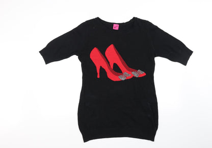 George Womens Black   Fit & Flare  Size 12  - red heels