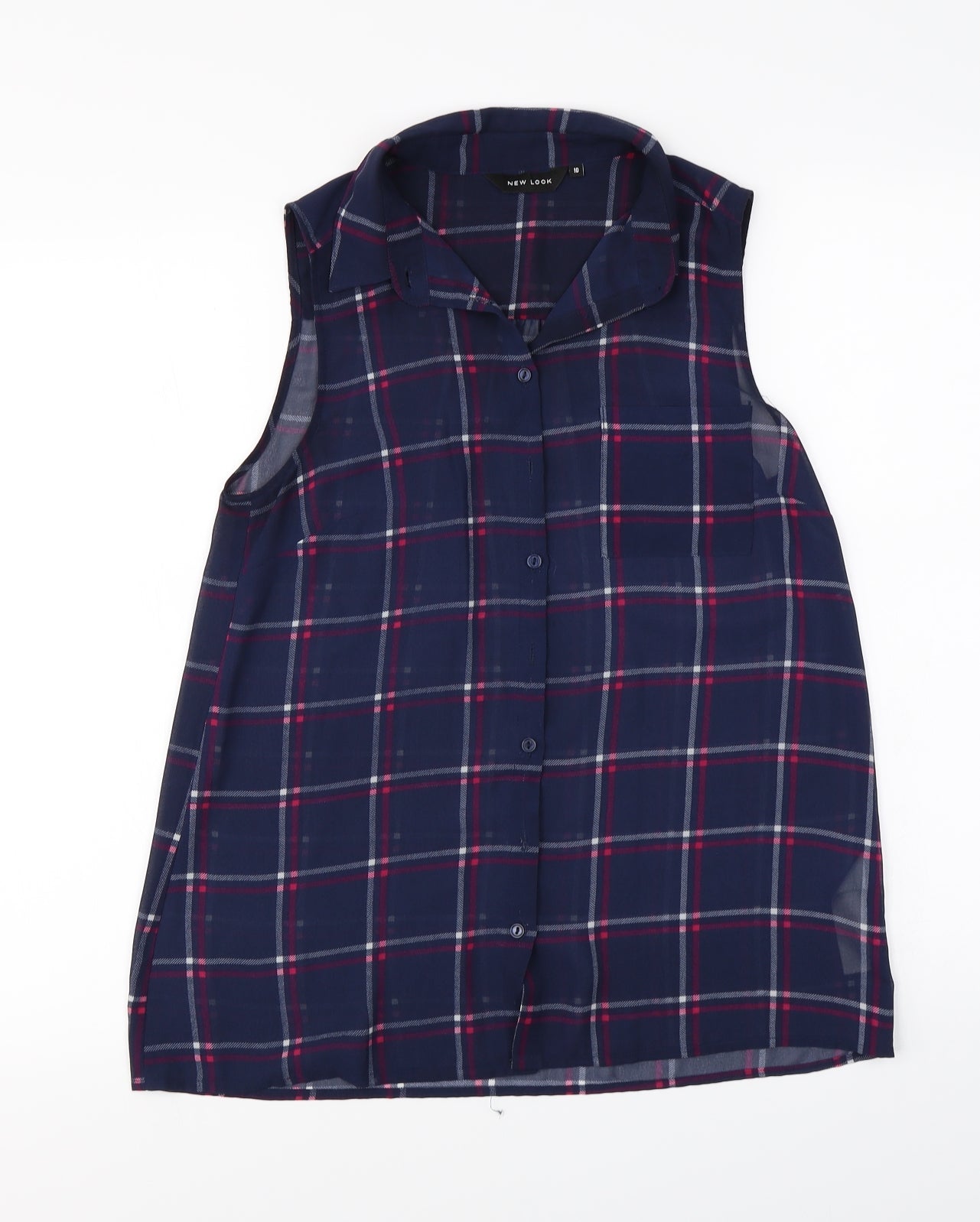 Womens UK Size 10 New Look Blue Camisole Button-Up