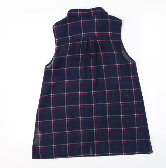 Womens UK Size 10 New Look Blue Camisole Button-Up