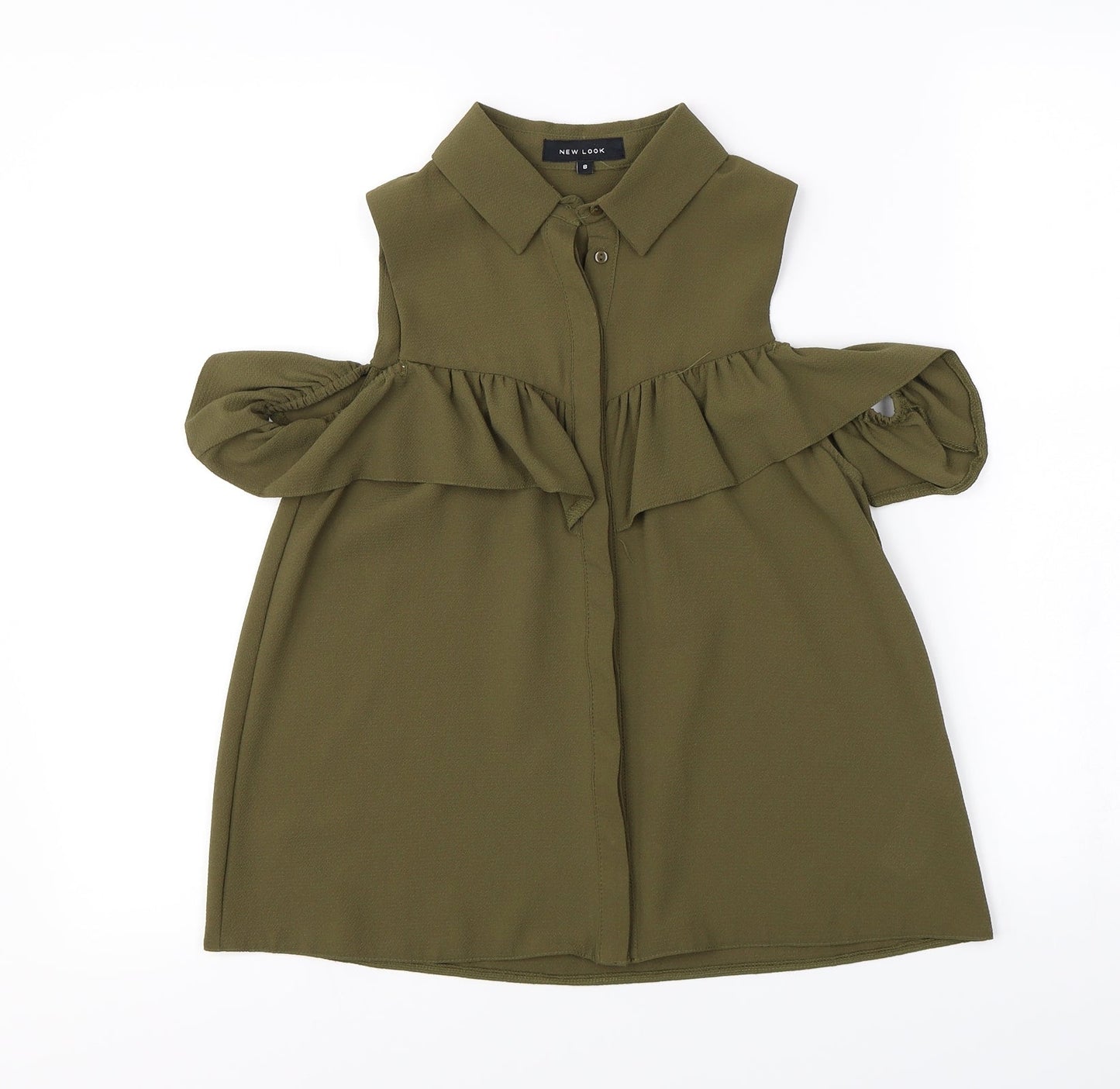 Womens UK Size 8 New Look Green Basic Blouse
