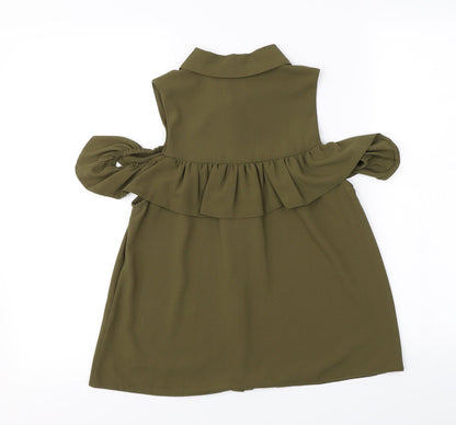 Womens UK Size 8 New Look Green Basic Blouse