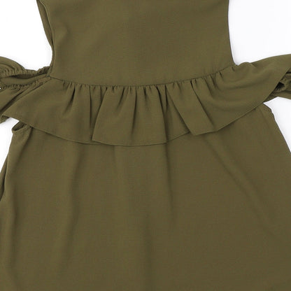 Womens UK Size 8 New Look Green Basic Blouse