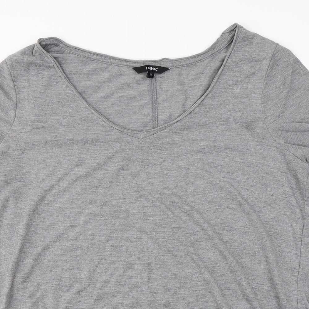 Womens UK Size 14 NEXT Grey Basic T-Shirt