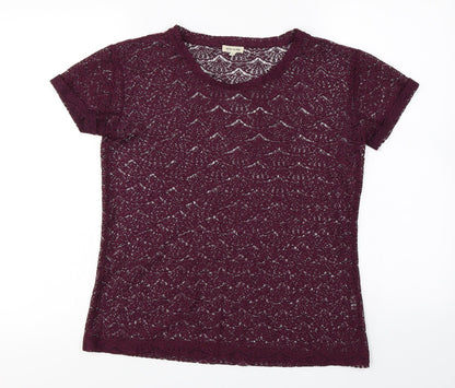Womens UK Size 6 River Island Purple Basic T-Shirt