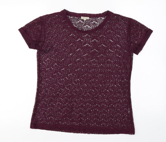 Womens UK Size 6 River Island Purple Basic T-Shirt