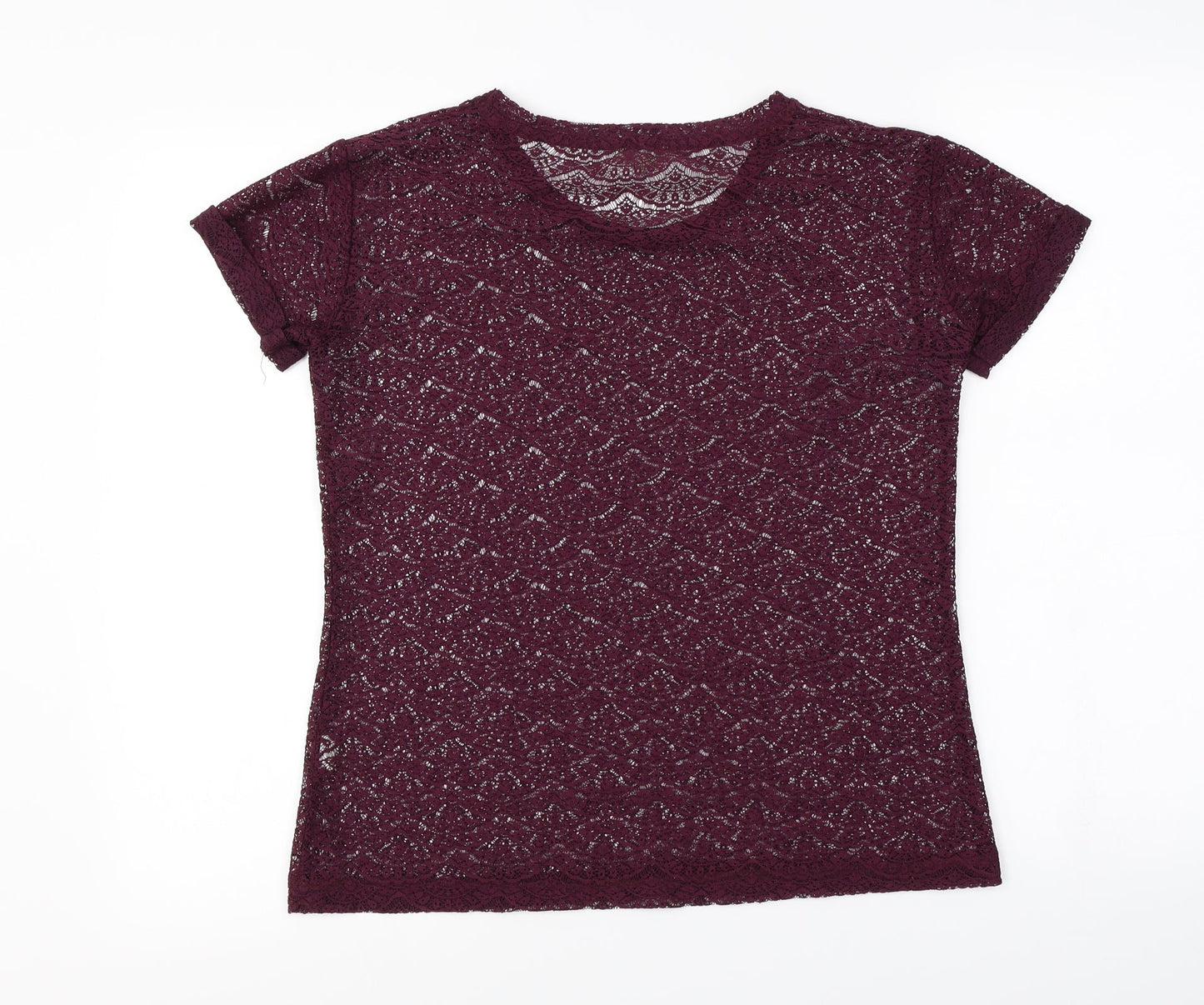 Womens UK Size 6 River Island Purple Basic T-Shirt