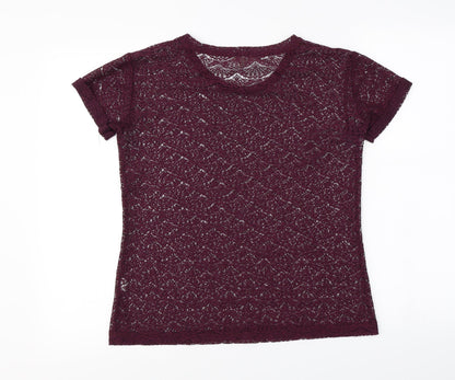 Womens UK Size 6 River Island Purple Basic T-Shirt