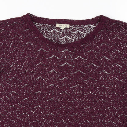 Womens UK Size 6 River Island Purple Basic T-Shirt