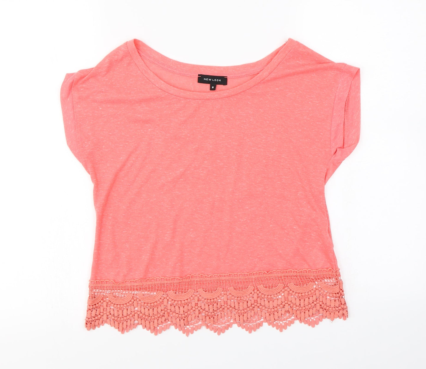 Womens UK Size 8 New Look Pink Basic T-Shirt