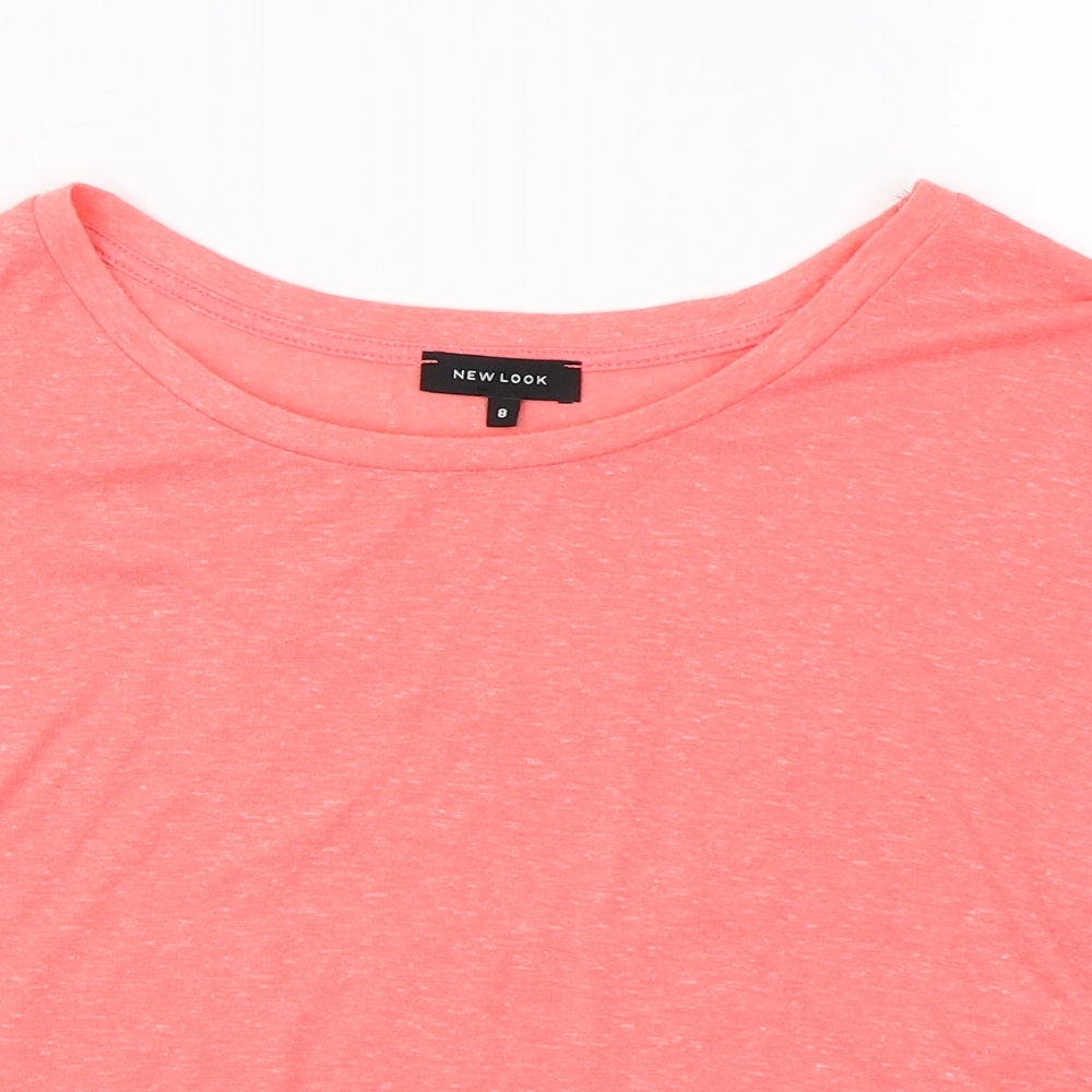 Womens UK Size 8 New Look Pink Basic T-Shirt
