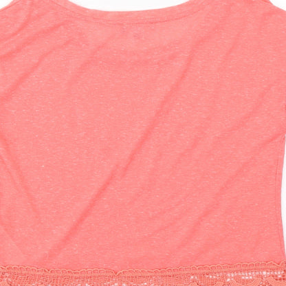 Womens UK Size 8 New Look Pink Basic T-Shirt