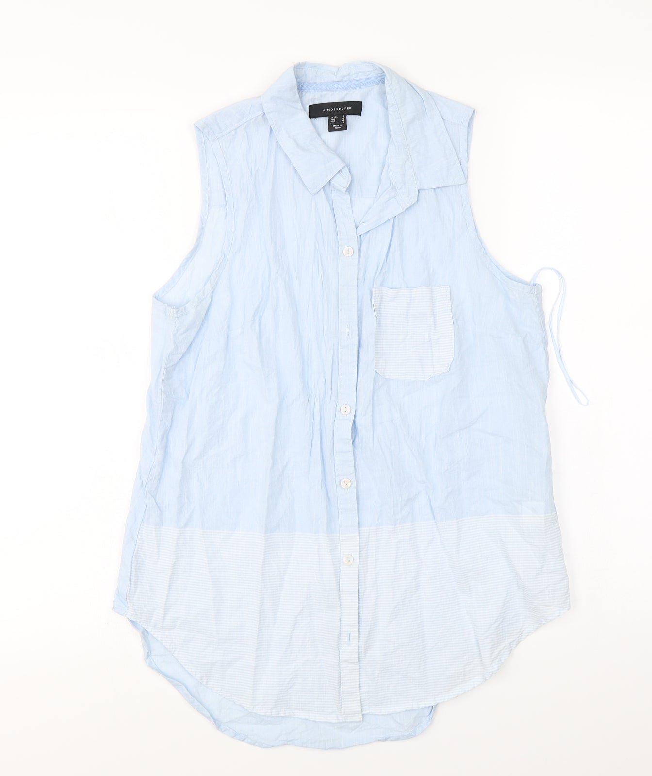 Womens UK Size 8 Atmosphere Blue Basic Button-Up