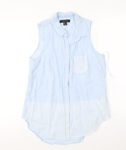 Womens UK Size 8 Atmosphere Blue Basic Button-Up