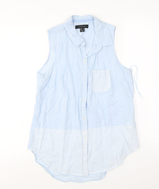 Womens UK Size 8 Atmosphere Blue Basic Button-Up