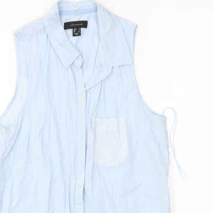 Womens UK Size 8 Atmosphere Blue Basic Button-Up