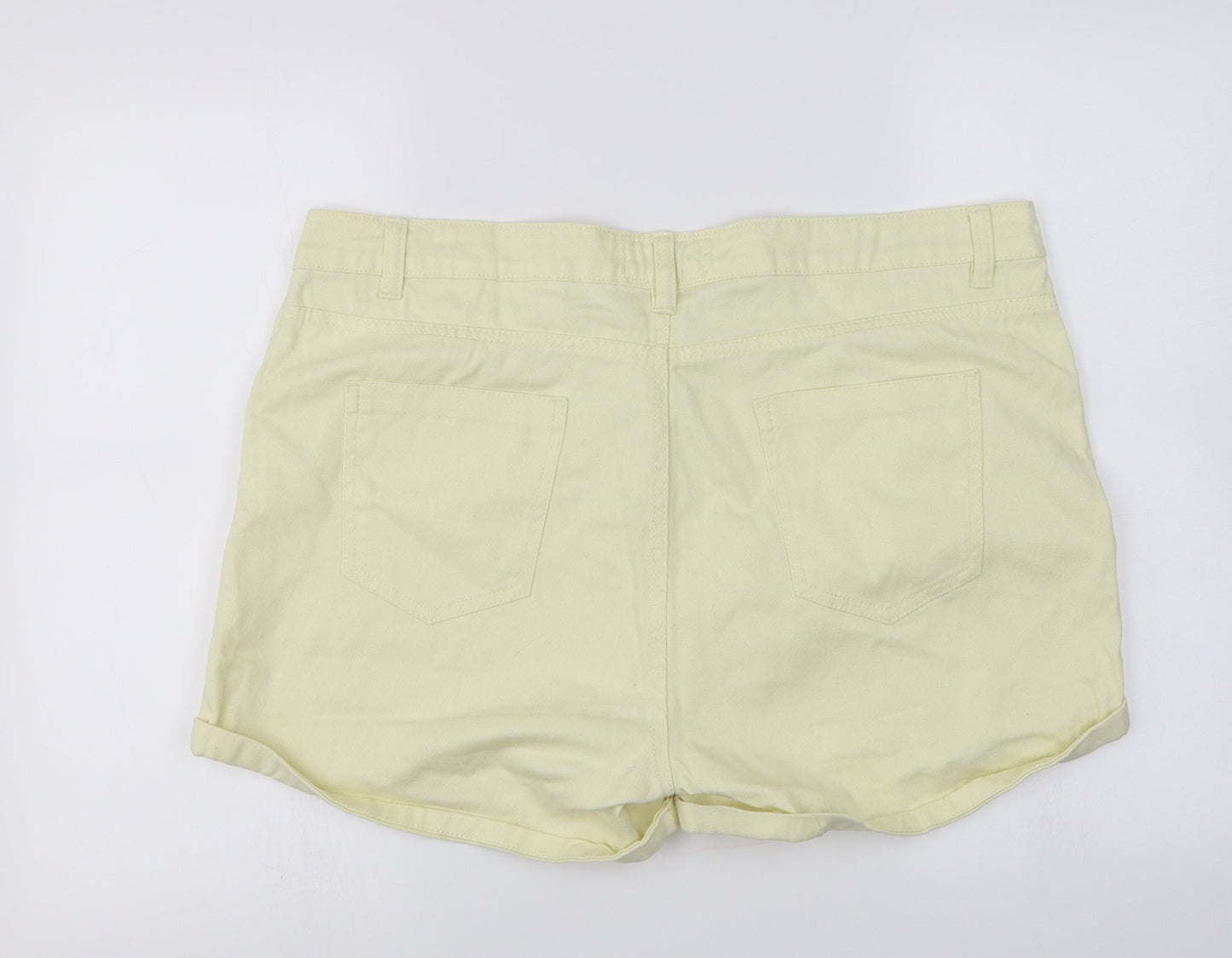 Peacocks Womens Yellow   Cut-Off Shorts Size 18