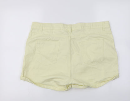 Peacocks Womens Yellow   Cut-Off Shorts Size 18
