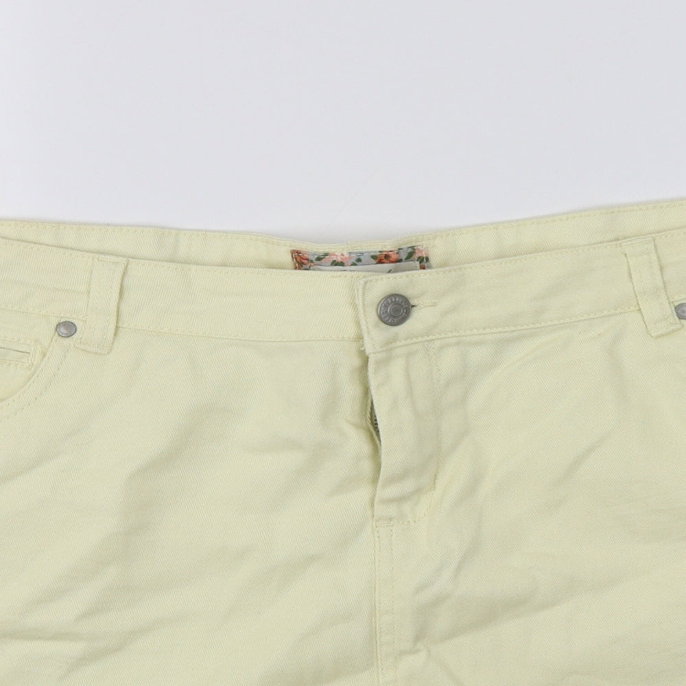 Peacocks Womens Yellow   Cut-Off Shorts Size 18