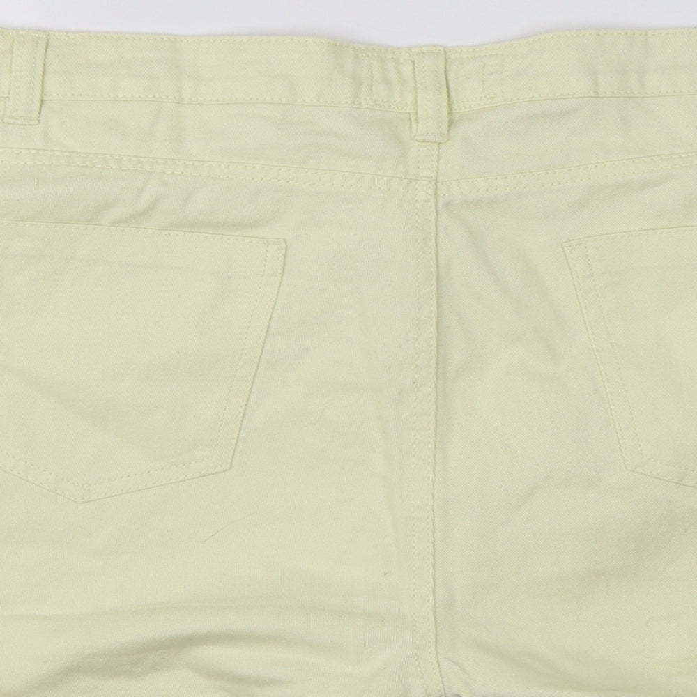 Peacocks Womens Yellow   Cut-Off Shorts Size 18