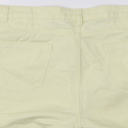 Peacocks Womens Yellow   Cut-Off Shorts Size 18