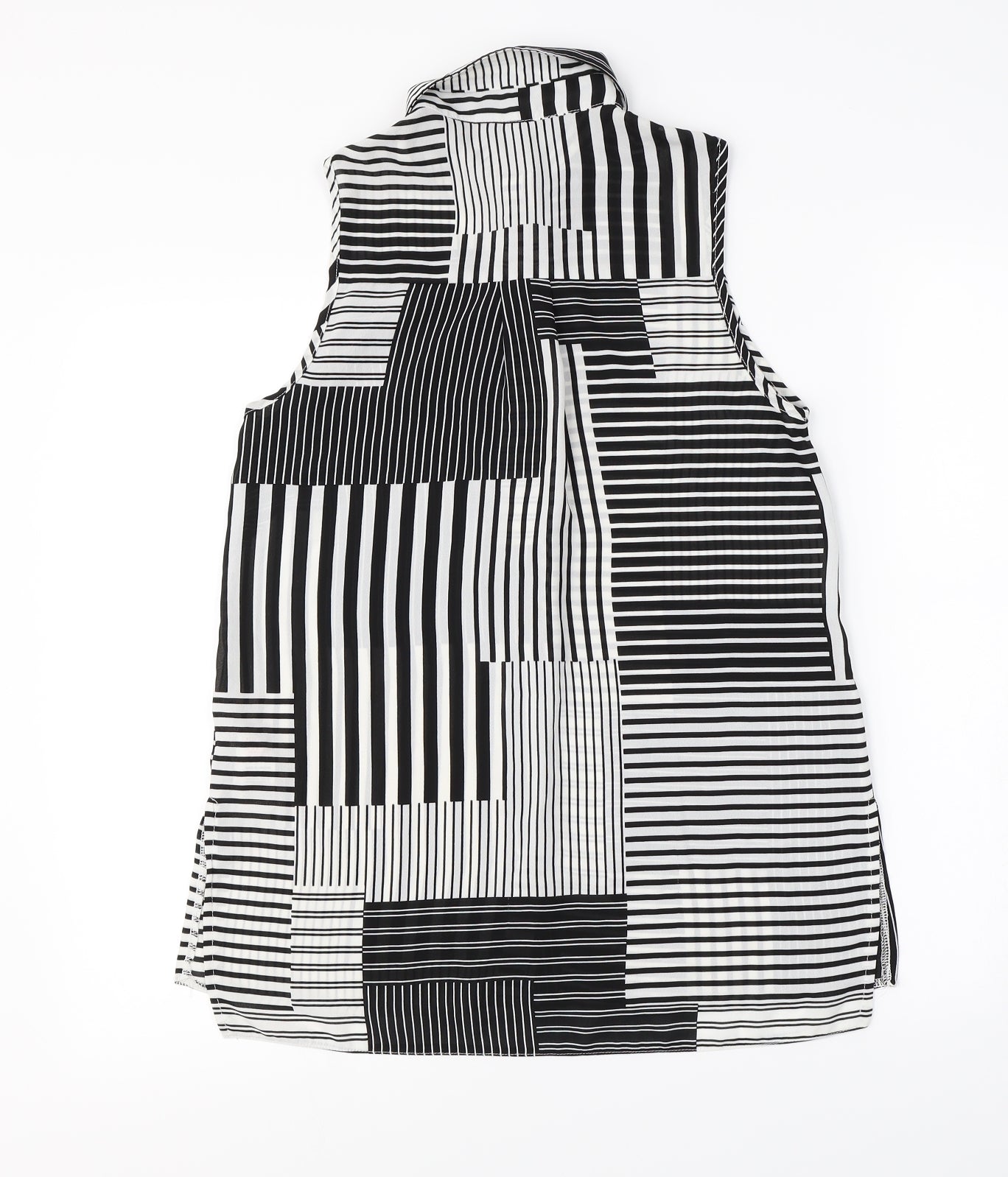 New Look  Womens White Herringbone  Basic Button-Up Size 8