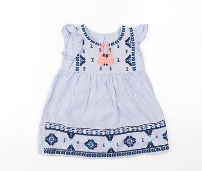 Matalan Boys Blue Striped  A-Line  Size 12-18 Months