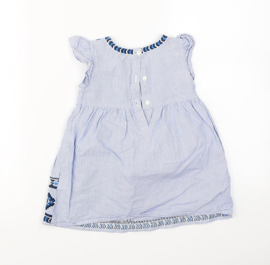 Matalan Boys Blue Striped  A-Line  Size 12-18 Months