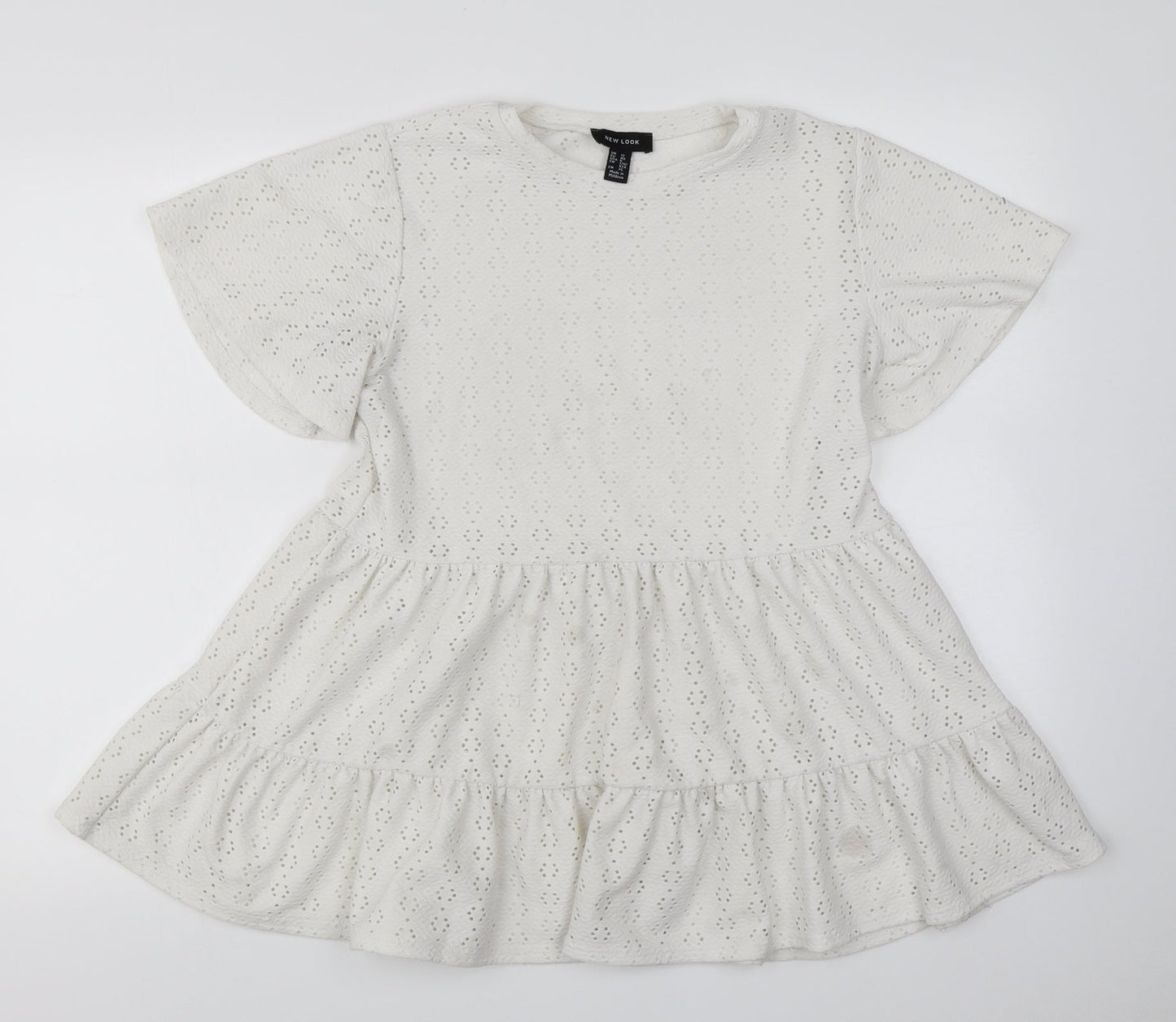 Womens UK Size 12 New Look White Basic Blouse