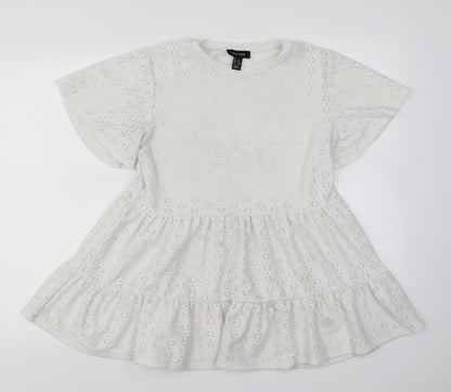 Womens UK Size 12 New Look White Basic Blouse