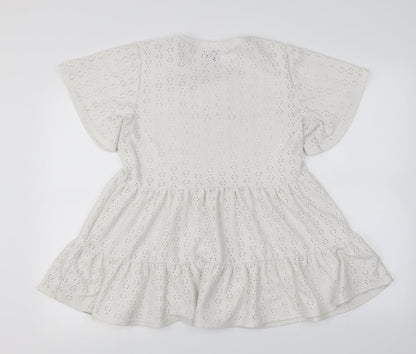 Womens UK Size 12 New Look White Basic Blouse