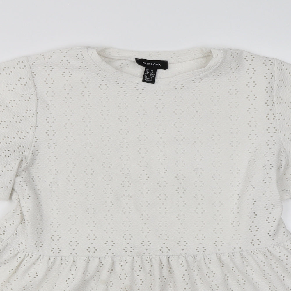 Womens UK Size 12 New Look White Basic Blouse