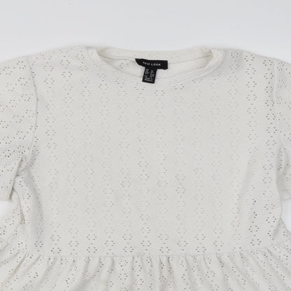 Womens UK Size 12 New Look White Basic Blouse