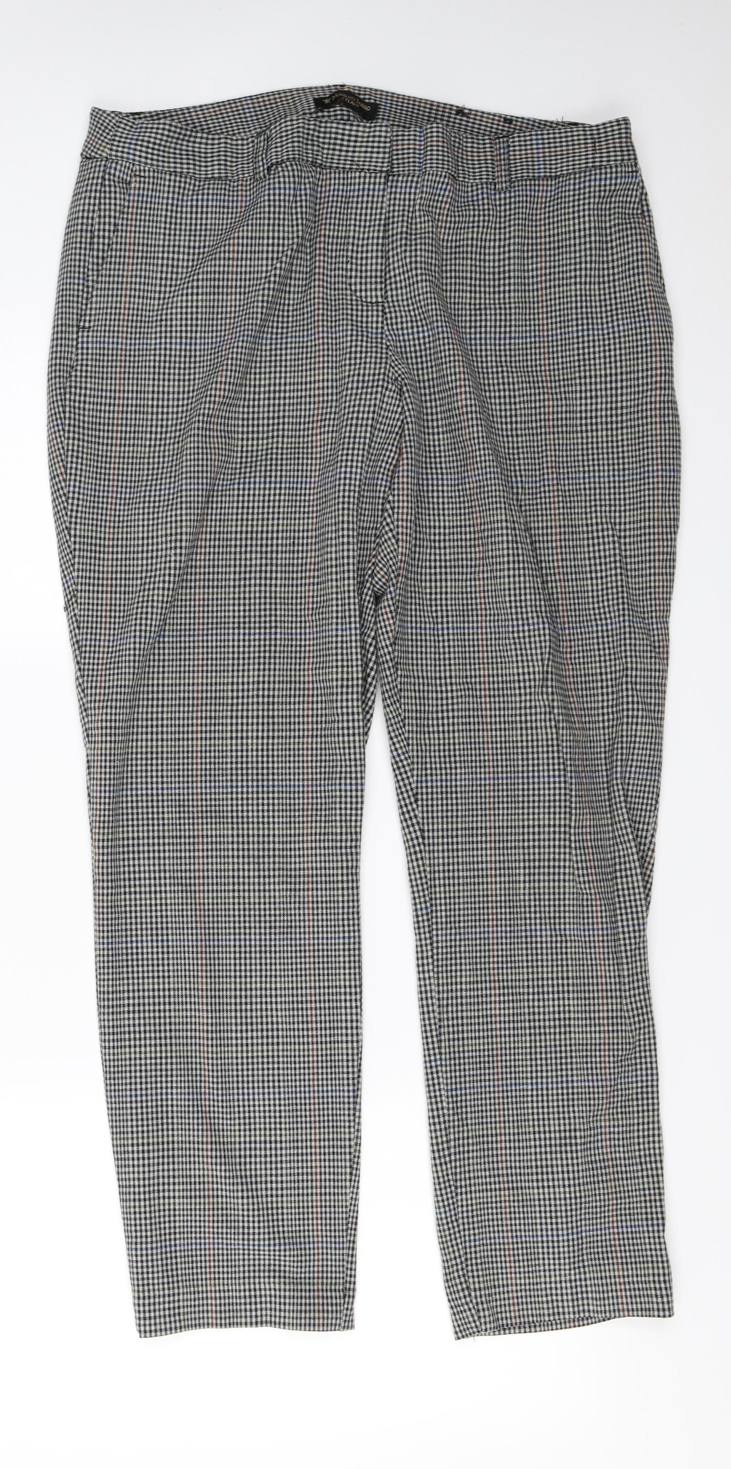 Massimo Fabbro  Womens Beige Check  Trousers  Size 14 L25 in