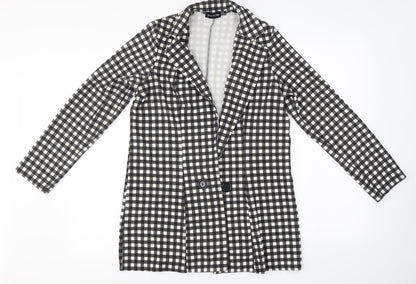 PRETTYLITTLETHING Womens Black Check  Cardigan Jumper Size 6