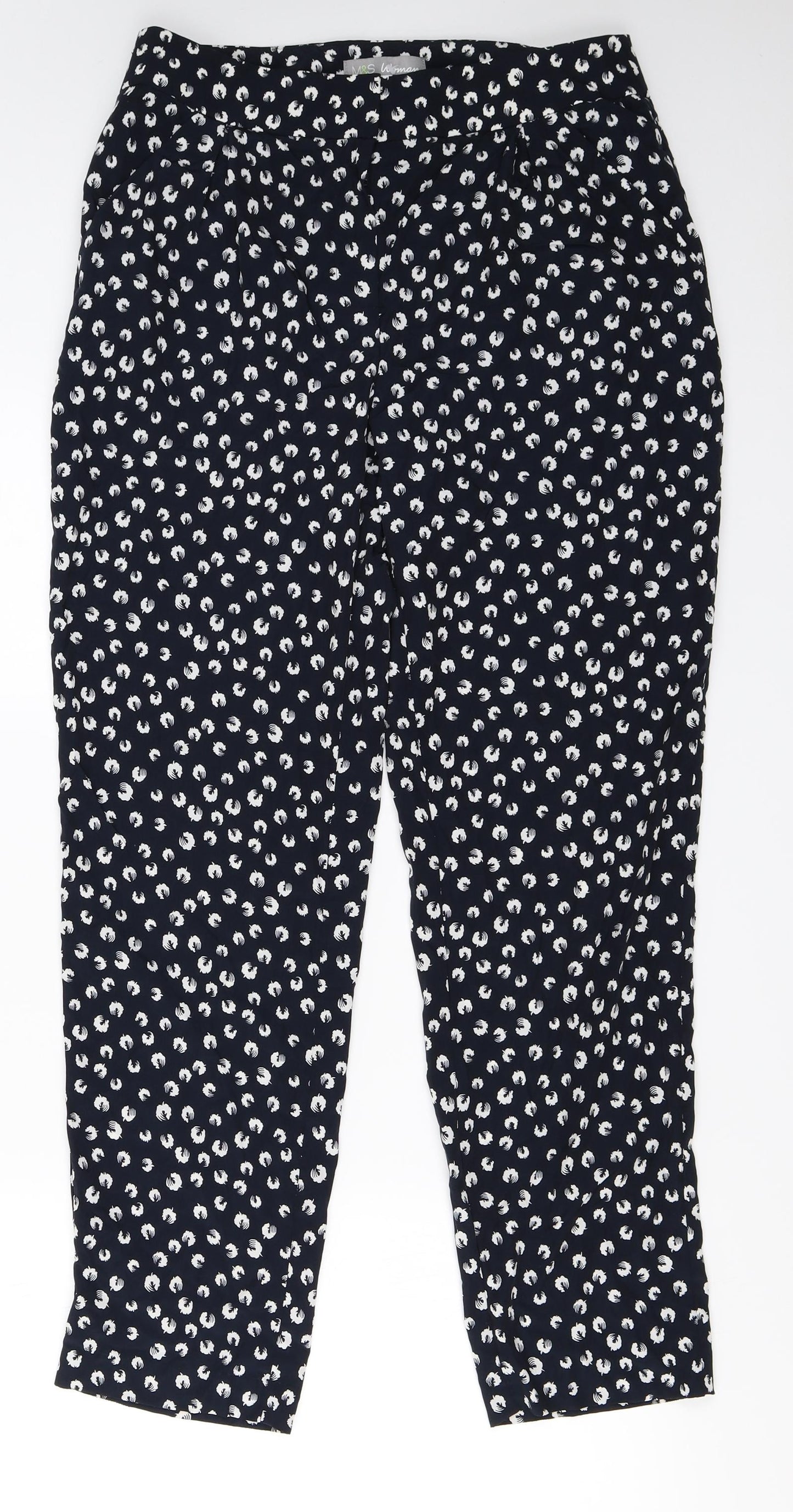 Womens UK Size 10 Marks and Spencer Regular Fit  Blue Trousers