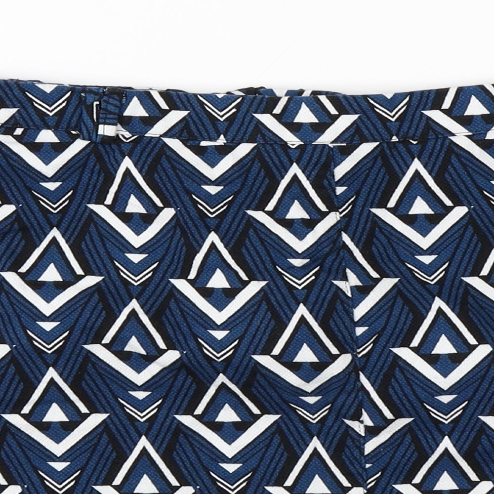 F&F  Womens Blue Houndstooth  A-Line Skirt Size 14