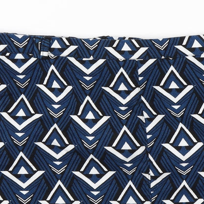 F&F  Womens Blue Houndstooth  A-Line Skirt Size 14