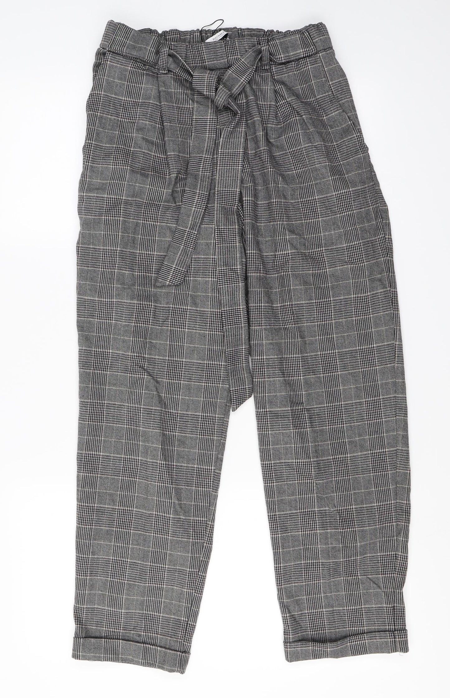 Womens UK Size L Pull&Bear Regular Fit  Grey Trousers