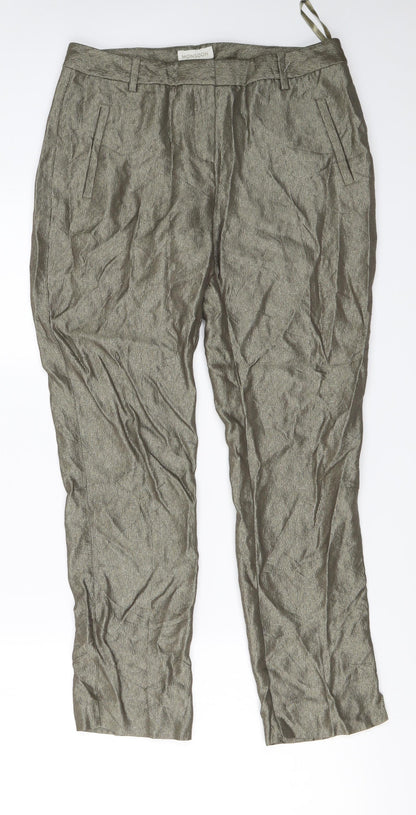 Monsoon Womens Gold   Trousers  Size 10 L24 in