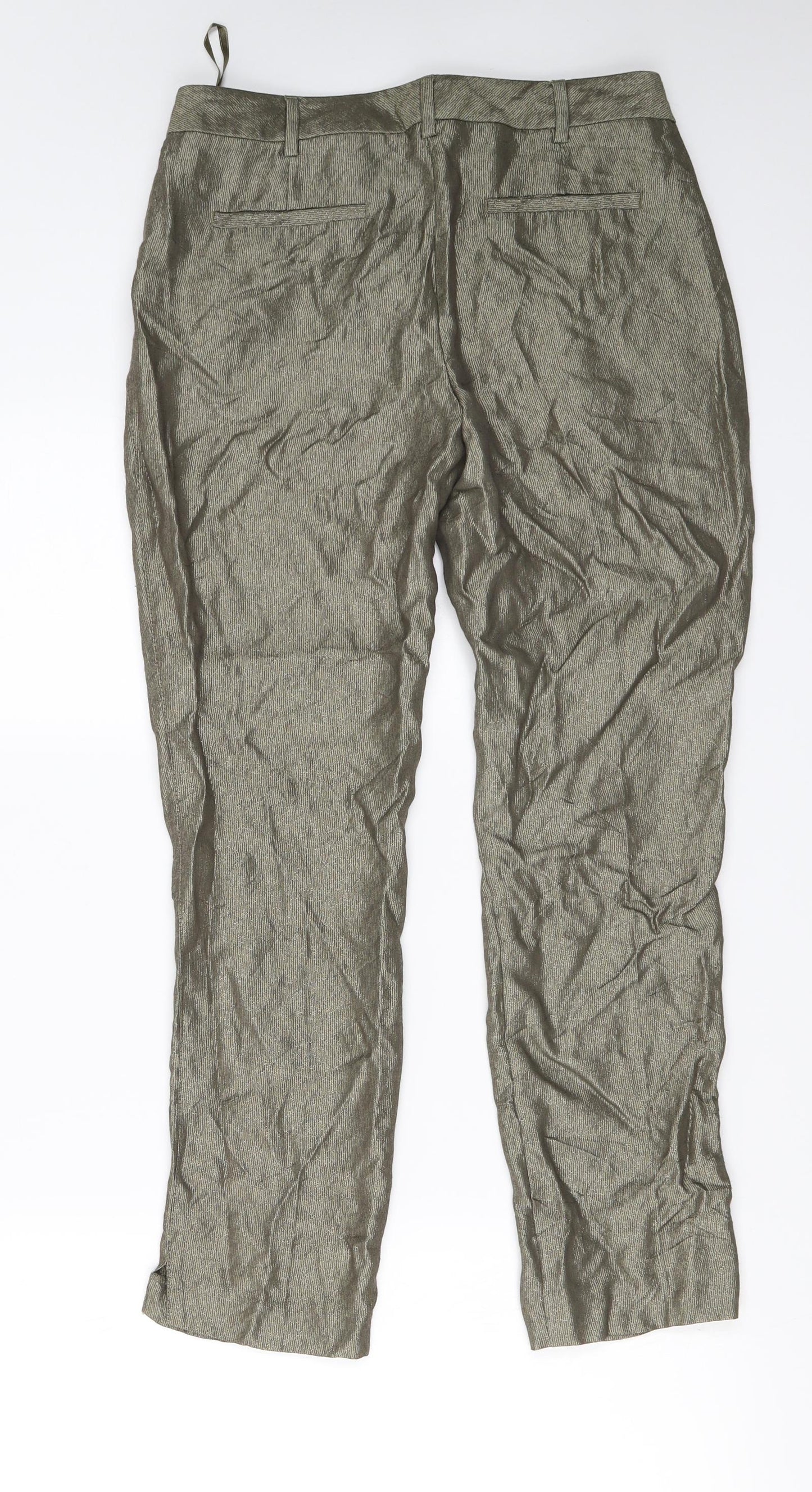 Monsoon Womens Gold   Trousers  Size 10 L24 in