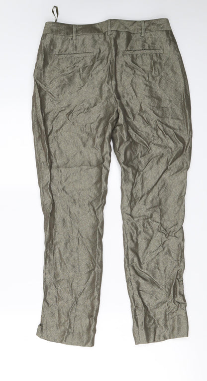 Monsoon Womens Gold   Trousers  Size 10 L24 in