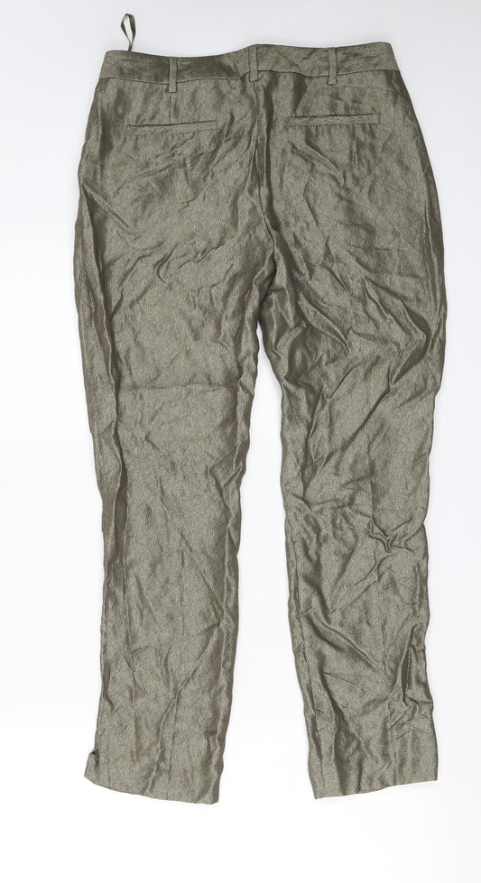 Monsoon Womens Gold   Trousers  Size 10 L24 in