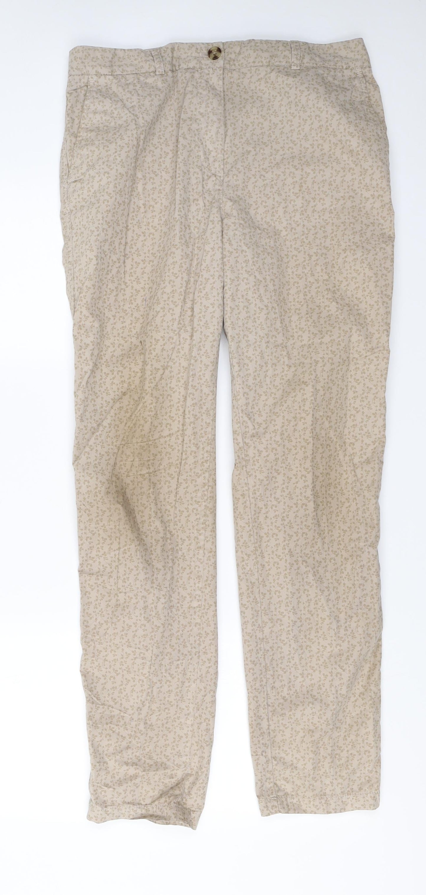 Womens UK Size 12 Marks and Spencer Regular Fit  Beige Trousers