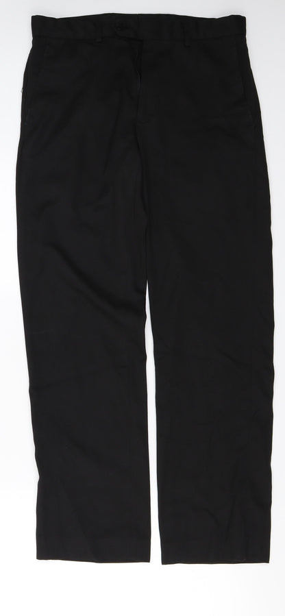 Mens UK Size 30 in Cedar Wood State Regular Fit  Black Trousers