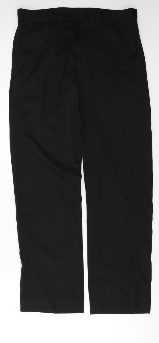 Mens UK Size 30 in Cedar Wood State Regular Fit  Black Trousers