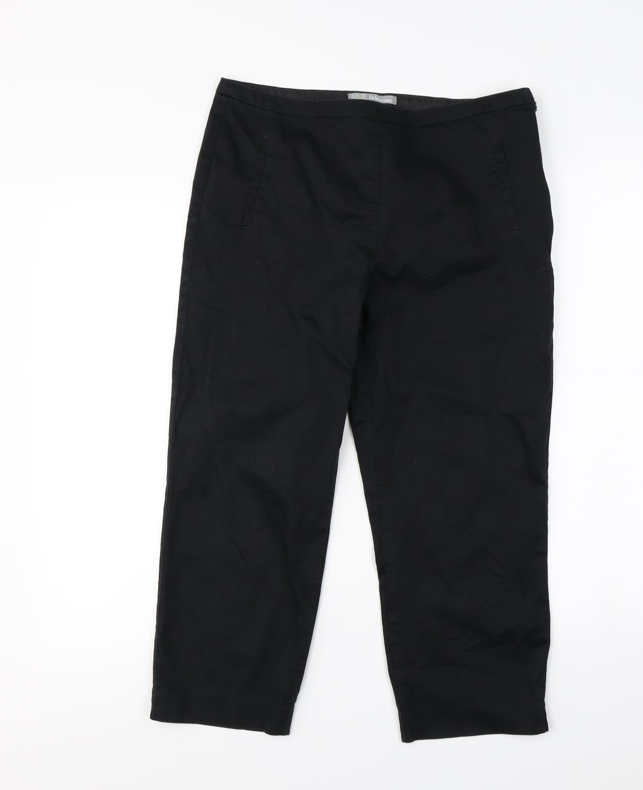 Marks and Spencer  Womens Black   Trousers  Size 12 L20 in