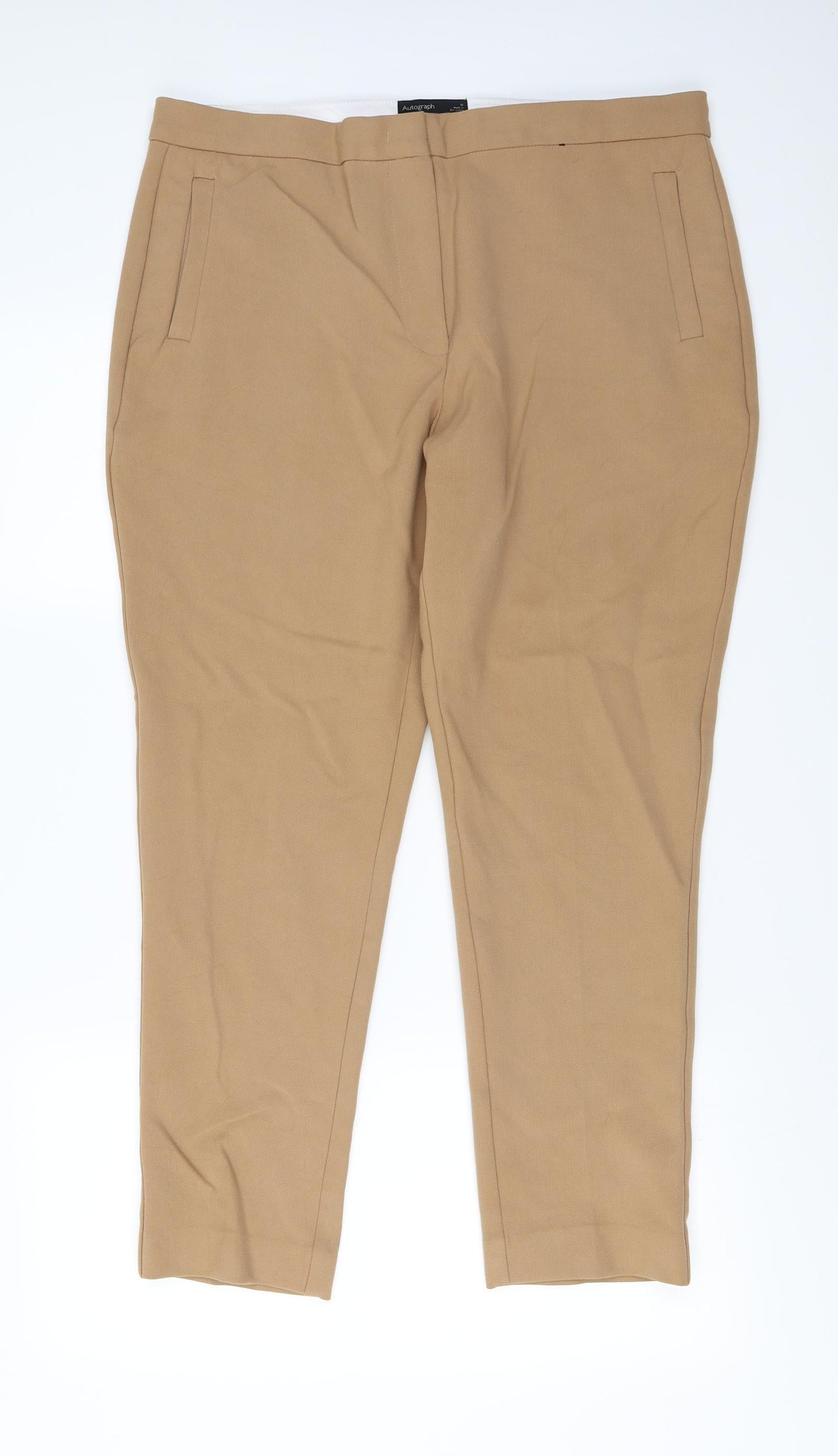 Womens UK Size 16 Marks and Spencer Regular Fit  Brown Trousers