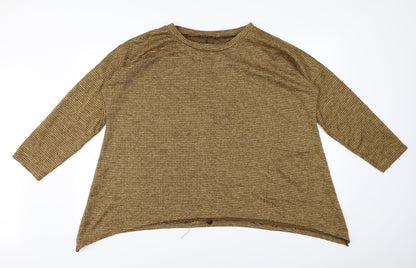 Womens UK Size L Roman Yellow Basic T-Shirt